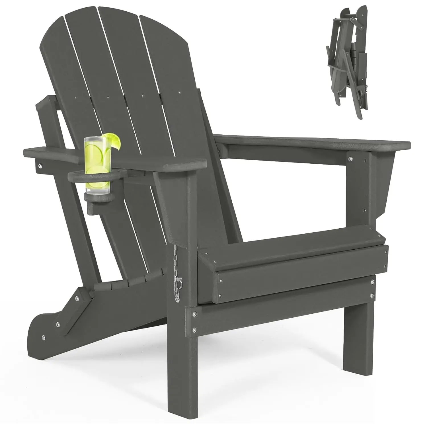 

Складные стулья Адирондак - пластиковые стулья Адирондак с подстаканником, устойчивые к погодным условиям, для улицы, патио, газона, с возможностью индивидуальной настройки