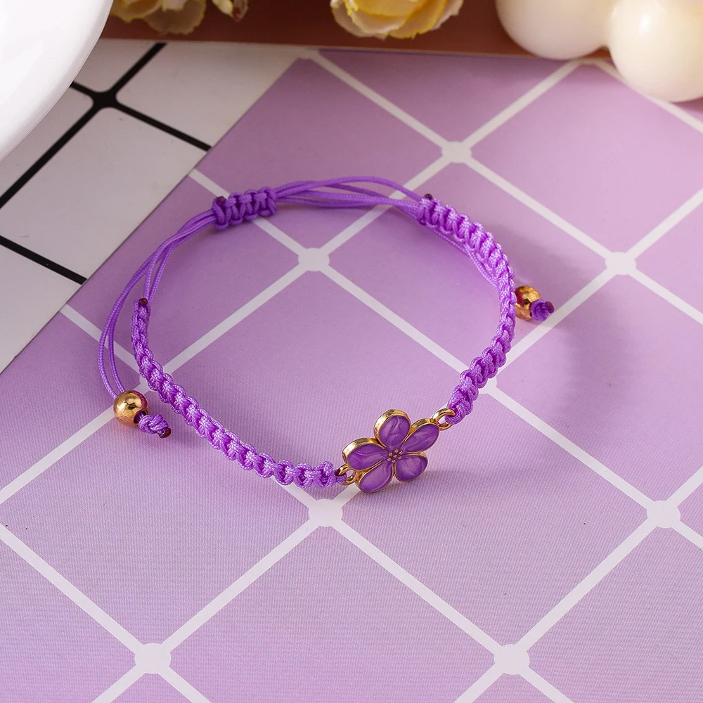 Aihua Fashion Handmade Sakura Daisy Flower Bracelet For Women Girls Sweet Flowers Charm Braided Bracelets & Bangles Jewelry Gift