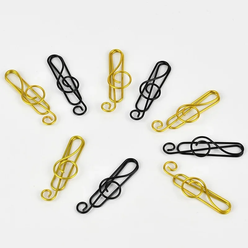 20/40Pcs Creative Music Note Shaped Creative File Clamp Paper Clip Bookmark Holder Paper Decorative Clip for Office School Home