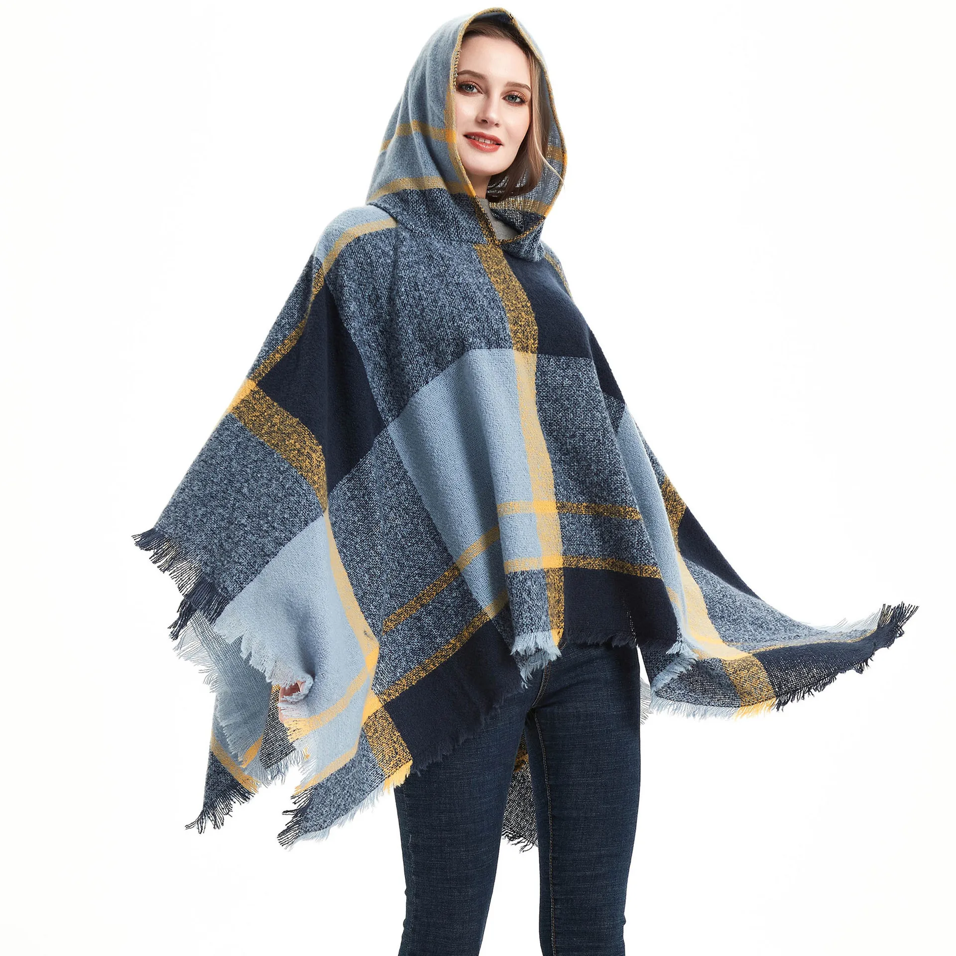 Hooded Cape Shawl Bohemian Ethnic Style Hooded Winter Clothing Shawl Christmas Gift Birthday Gift