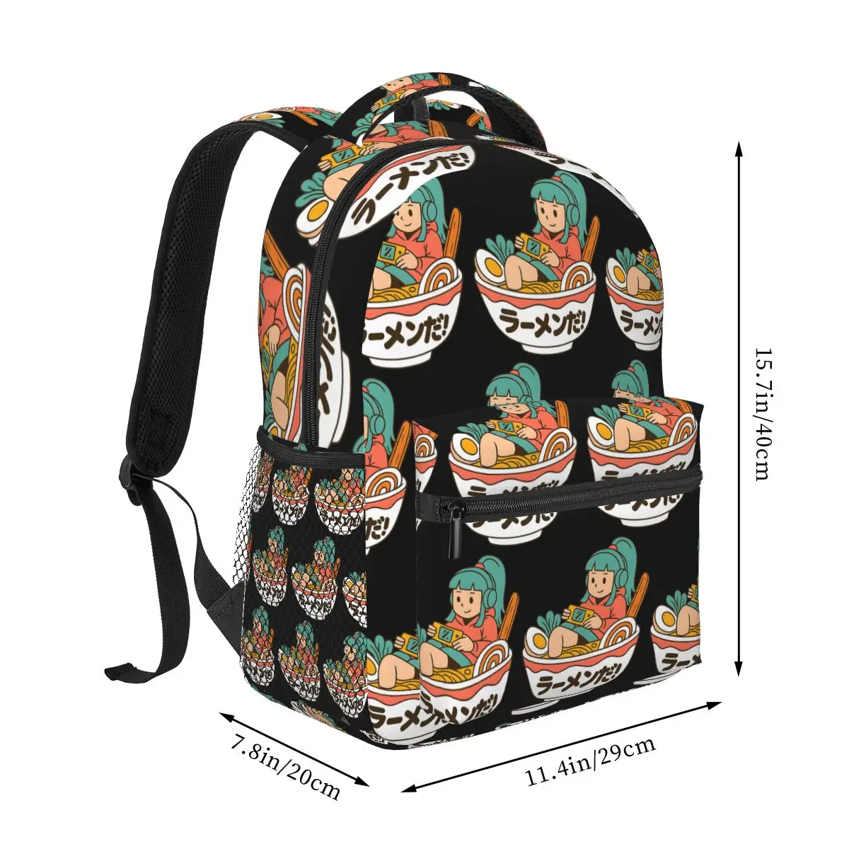 Cute Kawaii Anime Food Gamer Girl Ramen Bowl Backpack Hot Sale Daypack Large Capacity Kids BookBag School Bag Shoulder Bags