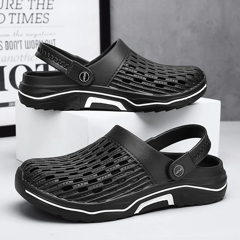 Men's Casual Slip-On Sandals Breathable Anti-Slip Driving Beach Shoes Summer Trendy Style Comfortable EVA Material Men Shoes