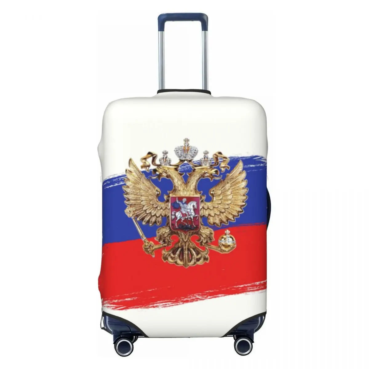 Custom Russian Coat Of Arms Suitcase Cover Washable CCCP USSR Communism Luggage Covers Protector for 18-32 inch