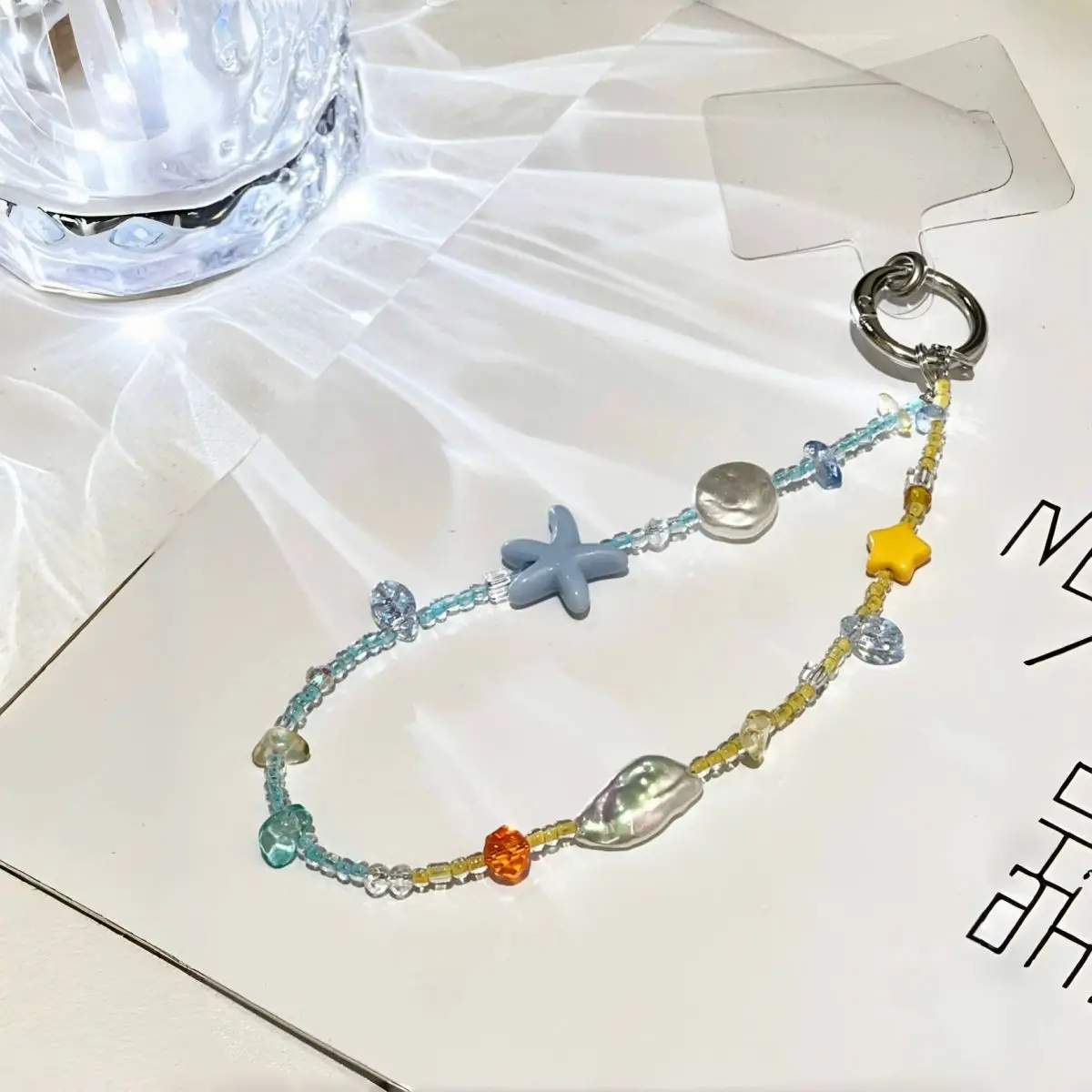 Fresh Star Handmade Phone Charm Strap DIY Beaded Chain Accessory for Camera Pendant Decoration Cellphone Lanyard