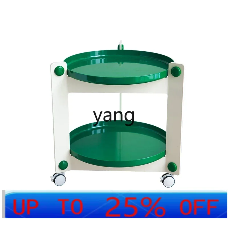 

LMM removable cart rack household small round table coffee table transparent storage side table