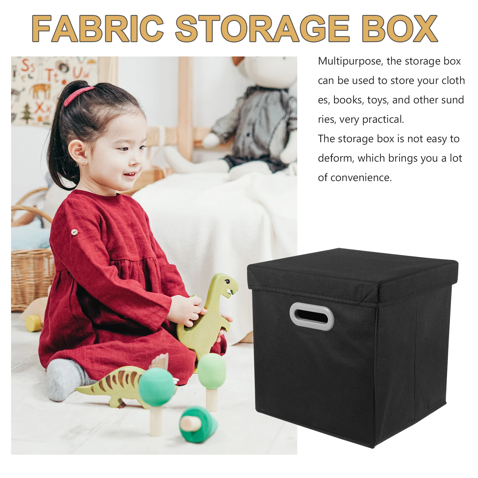 

Foldable Fabric Storage Box Large Capacity With Lid Dustproof Clothes Storage Container For Bedroom Wardrobe Closet Book