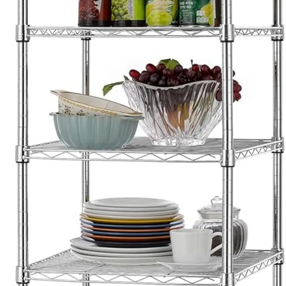 18 x 18 x 78,7 Zoll robustes, 8-stufiges, verstellbares Stahldrahtregal mit Rädern, NSF-zertifiziert für die Speisekammer