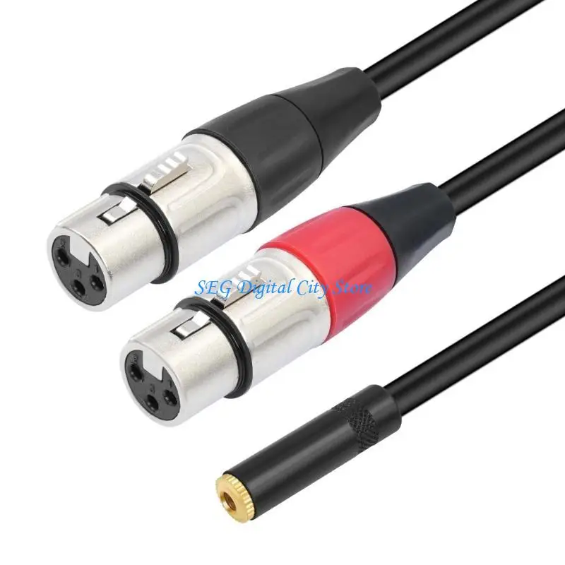 U75B Reliable 3.5mm to 2 Female Cable,Balanced Plugs to Microphone Cord, Gold Plate Connectors Resist Corrosion