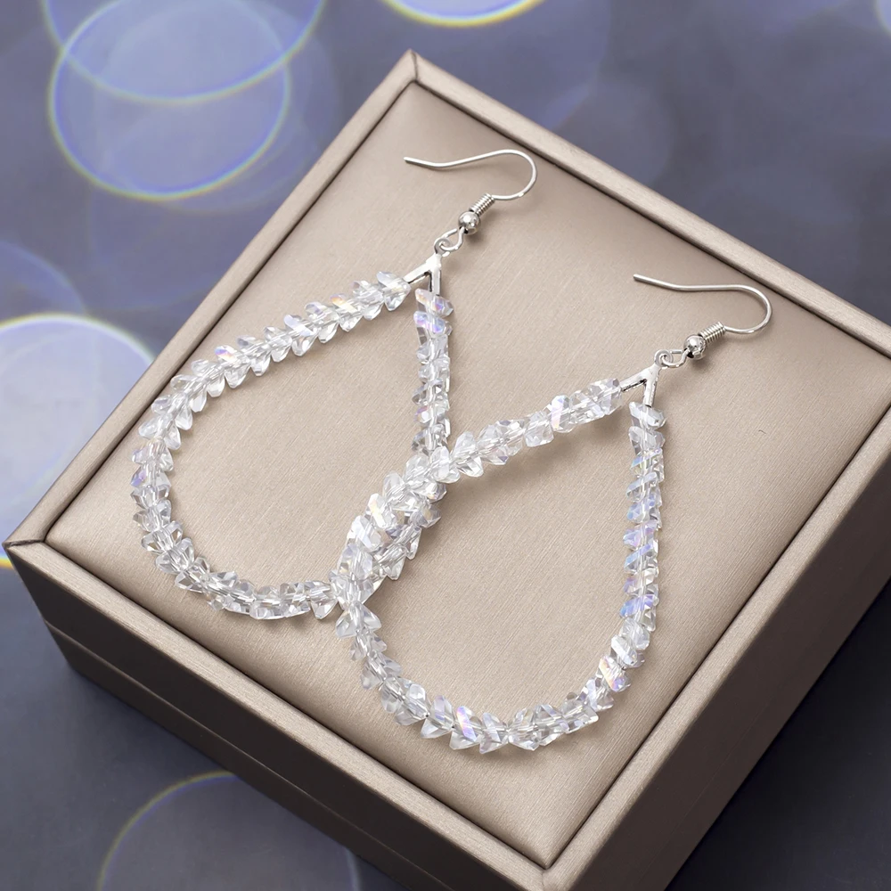 Neue handgefertigte Perlen-Ohrringe in Tropfenform für Damen, Vintage-Luxus, Imitationskristall, elegant, Trend 2026, für Urlaub und Alltag, Schmuck – Detail 9
