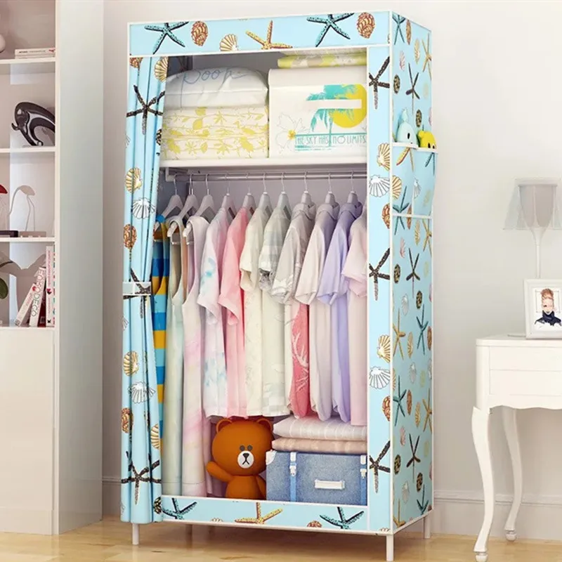 70*45*150  Non-woven Cloth Wardrobe Folding Portable Clothing Storage Cabinet Dustproof Cloth Closet Simple Bedroom Multipurpose