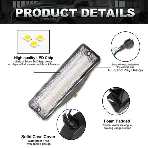 Imagen 2 del producto Para Nissan Pathfinder D21 cuerpo duro reemplazar parachoques LED ámbar señal de giro luz de circulación diurna blanca 1988-1997