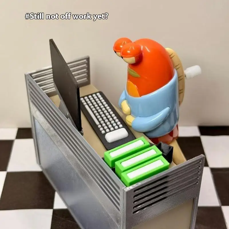 1 Set Filing Cabinet Computer Desk And Chair Kit Miniature Office Scene Model Dollhouse Work Scene Home Decor Ornament