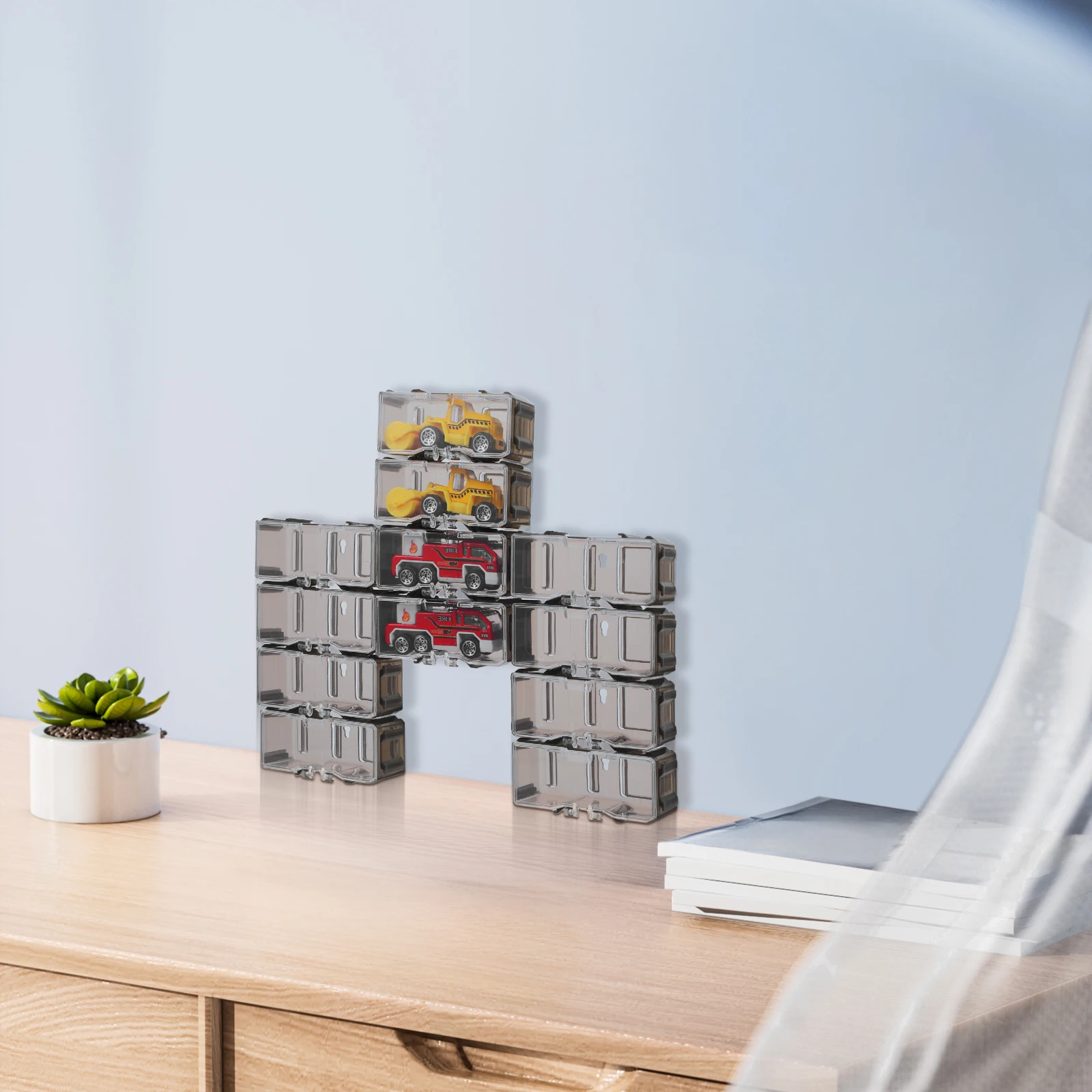 

40 pcs Mini Box Clear Toy Organizer Case for Collectors Plastic Model Car Storage Boxes Model Display Boxes Toy Display for Car