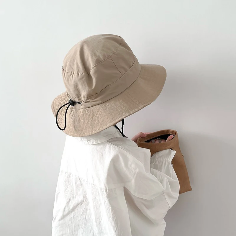 Quick-Dry Thin Bucket Hat For Children Outdoor Sunscreen Basin Cap Boys Girls Foldable Kids Storage Bag Fisherman Hat