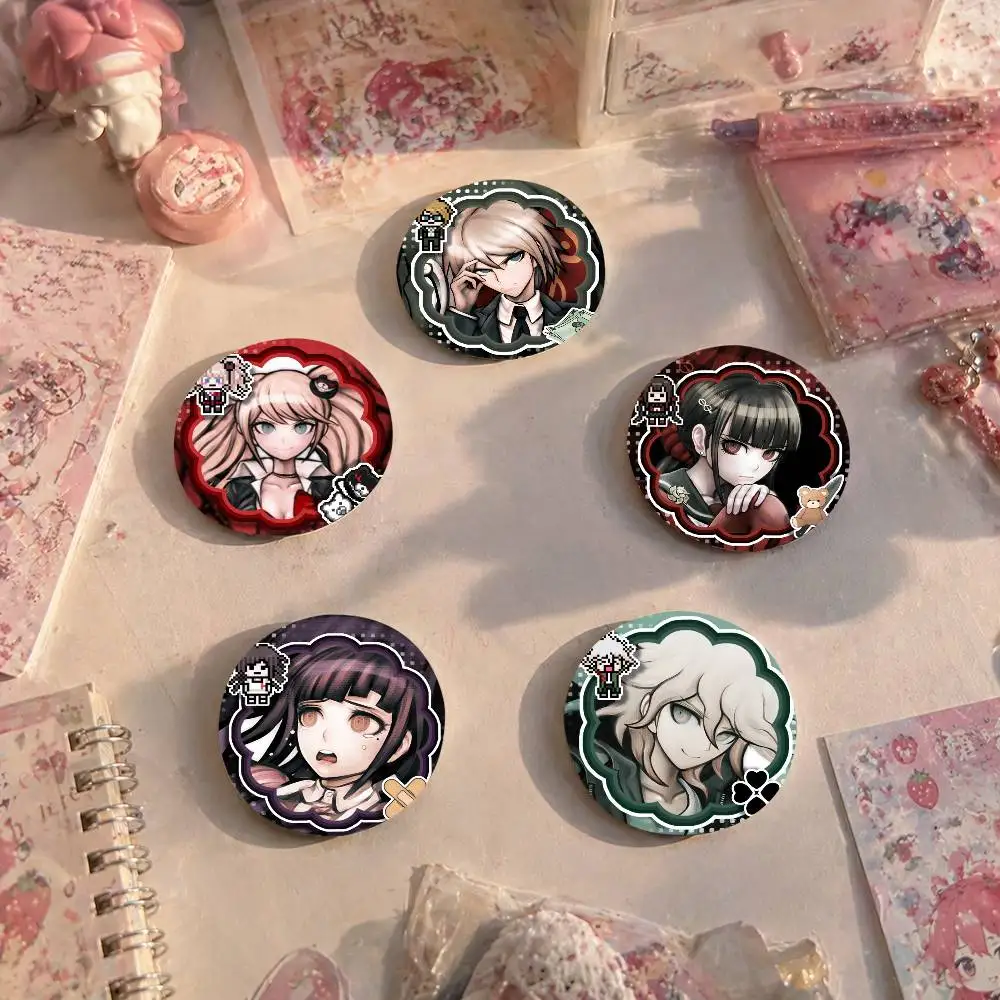 D-Danganronpa-A 2 Badge On Backpack Accessories Manga Icons Pins Round Cartoon Brooches For Clothes Bag Decor Gifts