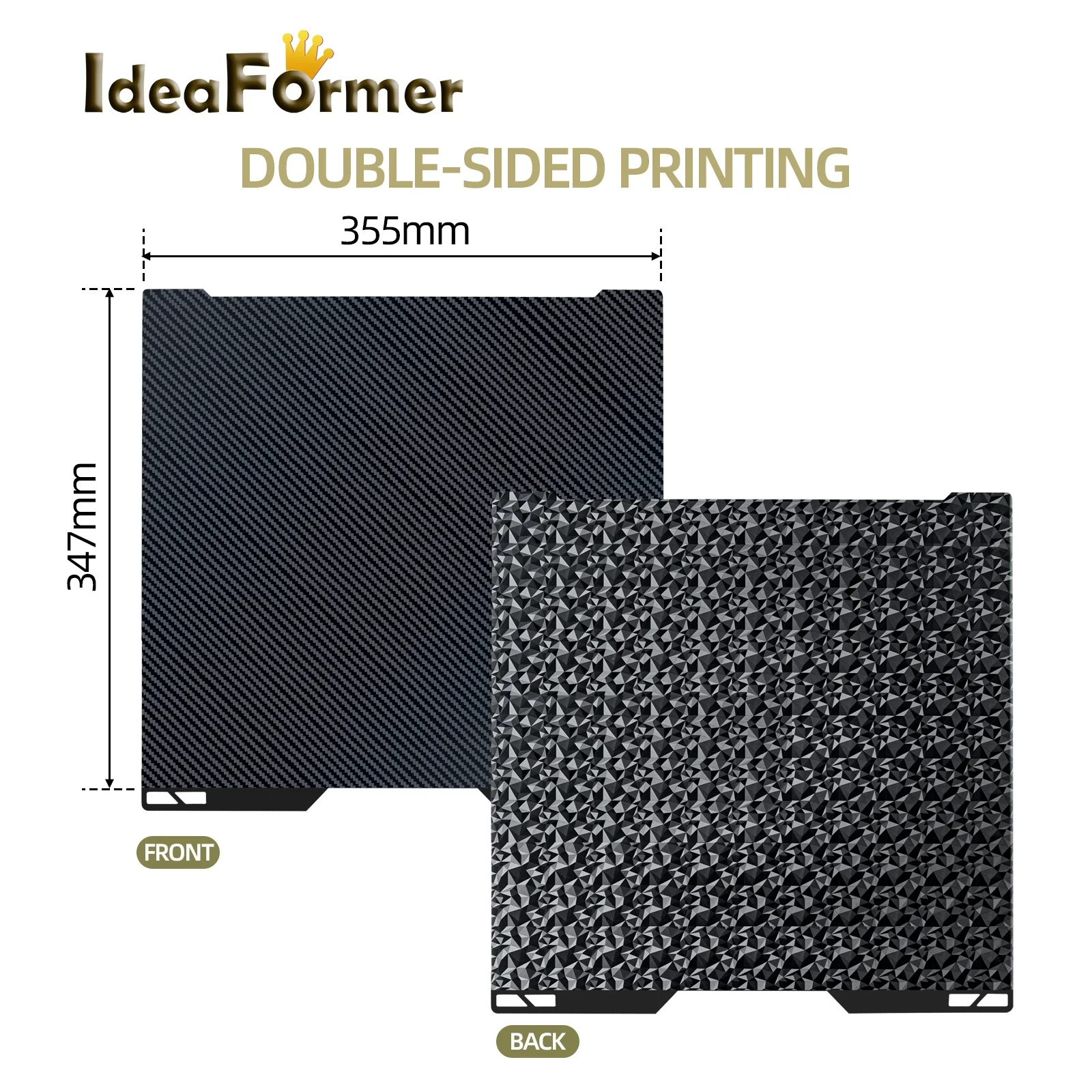 

347x355mm PEO PET Plate For Bambulabs H2D Bed Double Sided Bambulab Smooth Build Plate Accessories Spare Parts For Bambu Lab H2d