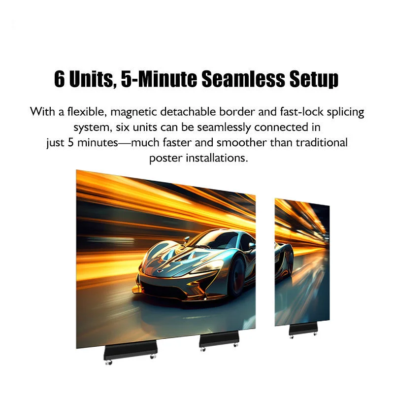 New All-in-One Instant Setup Connectable Foldable LED Display Advertising Poster Screen for Retail Store Elevator Wayfinding