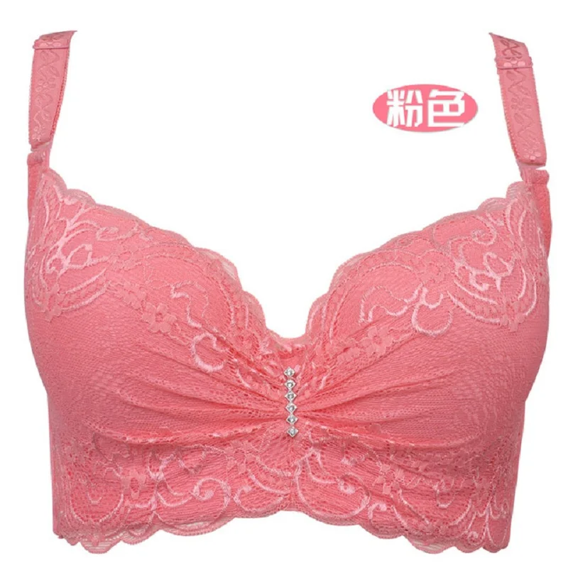 Sujetador fino Copa ajustable push up bra side gathering furu mm copa c grande e Copa mujeres ropa interior de talla grande