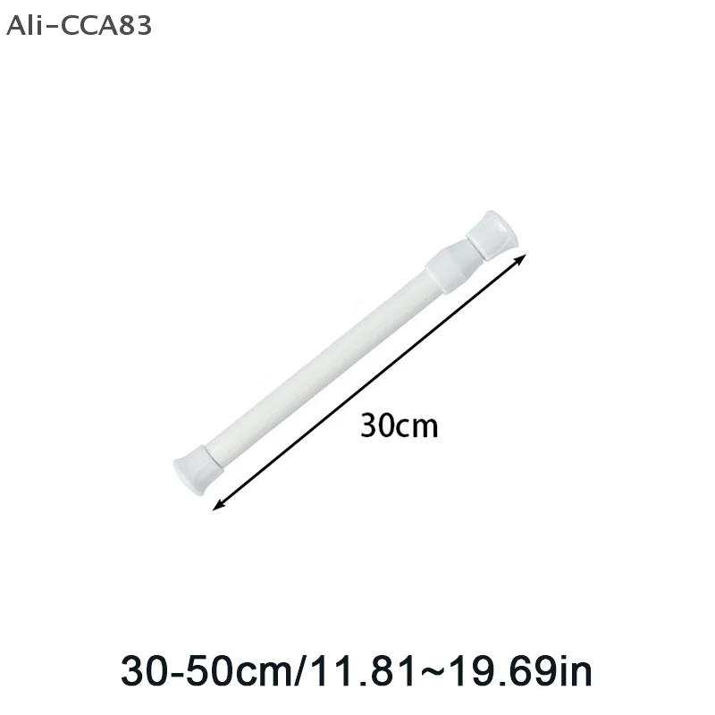 (YY)2025 1 قطعة 30-90 سنتيمتر قابل للتعديل غير اللكم قضيب تليسكوبي تركيب متعدد الوظائف تخزين صغير قضيب تليسكوبي اللون الأبيض