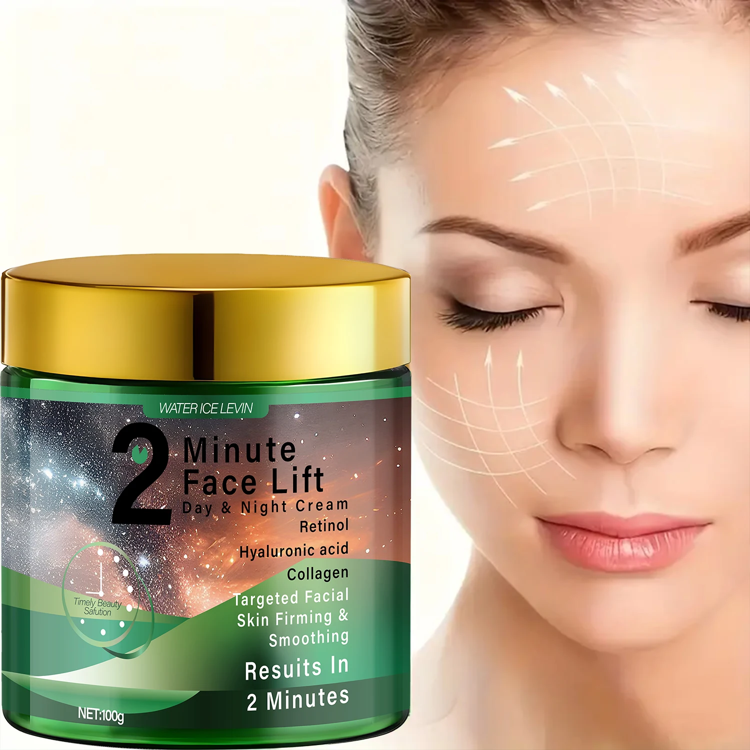 كريم دقائق لشد الوجه ليلاً ونهارًا مع الريتينول وحمض الهيالورونيك لثبات وتنعيم الوجه في دققتين. #1