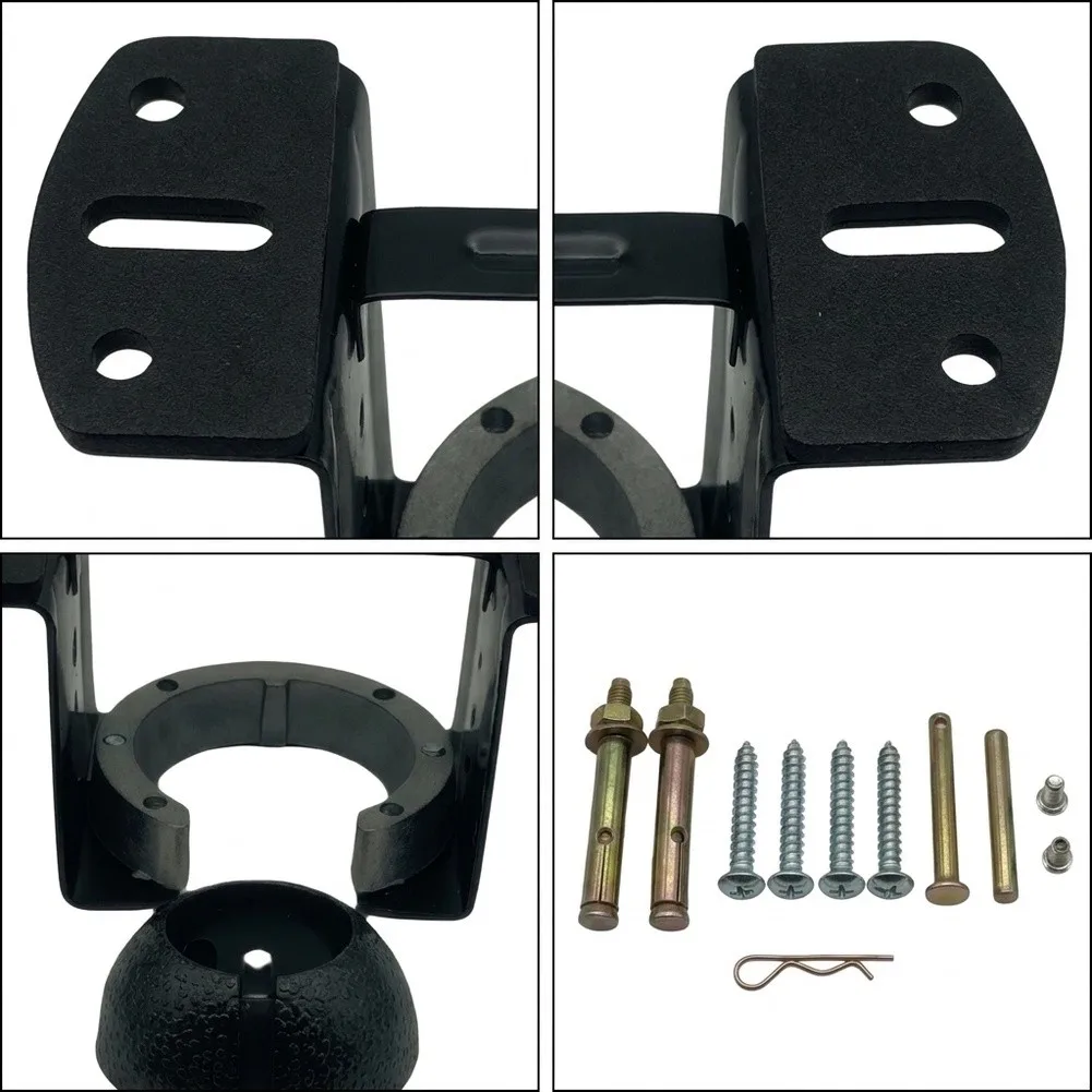 Black Steel Ceiling Fan Mounting Bracket Kit With Ball Bearing For Flat Low Slope Ceilings 4 Inch Box Stable Hanger Support