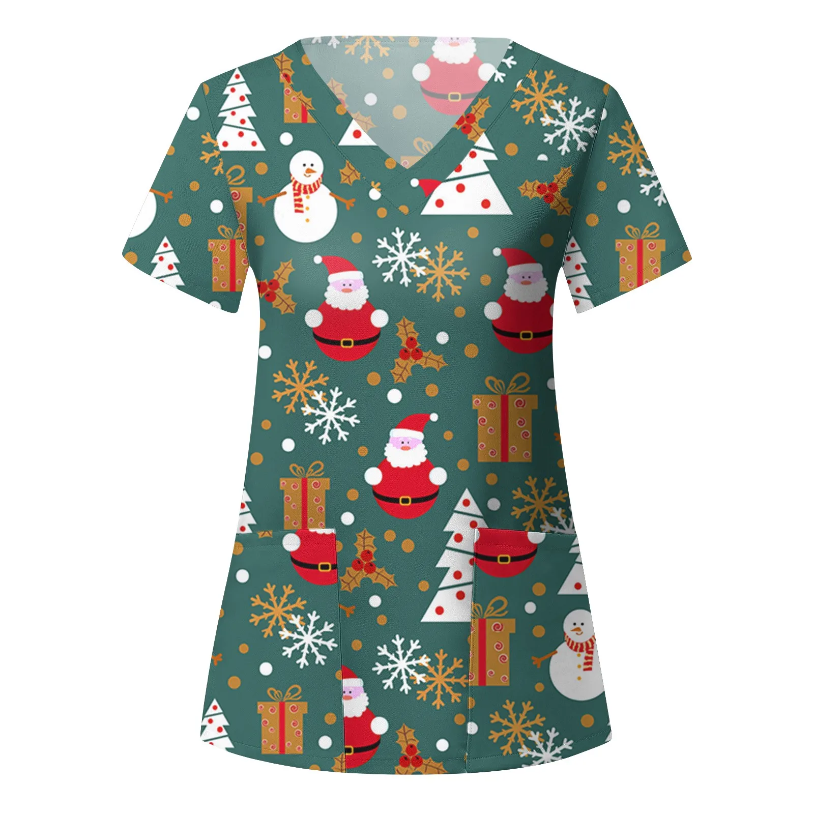 Surgical Uniforms Woman Nursing Uniforms for Women Short Sleeve Uniform for Women's Medical Uniforms Fashions Christmas Prints