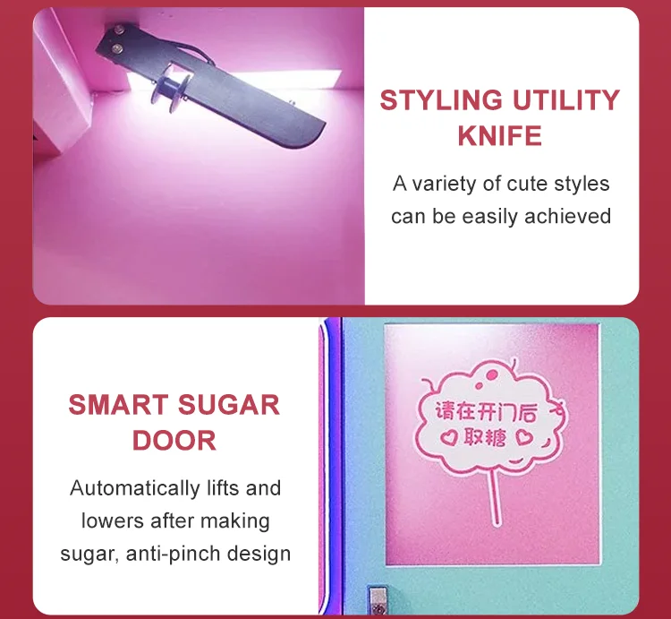 Cotton Candy Vending Machine With Sugar Full Automatic Electric Robot Cotton Candy Vending Machine for kids