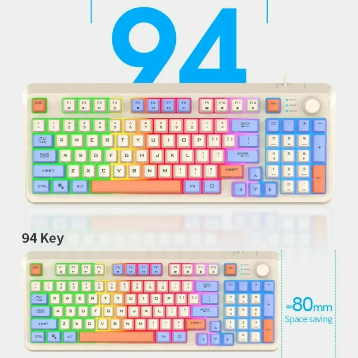 Wired Gaming Keyboard and Mouse Set USB Mechanical Feel Illuminated 94-key Keyboard for Desktop PC/Notebook Game Accessories