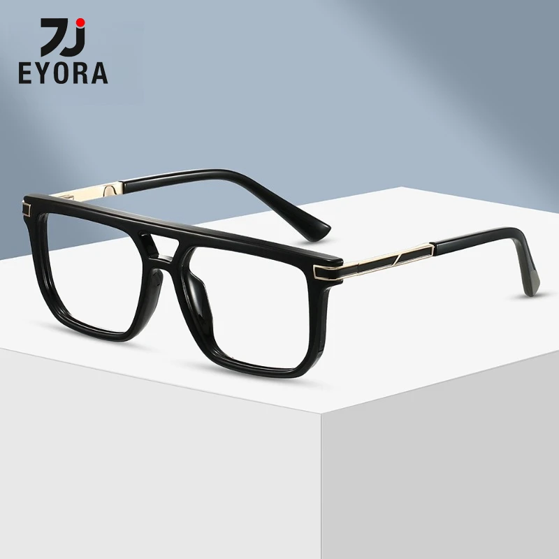 

EYORA Currents TR90 Double-bar Men Reading Glasses Anti Blue Ray Myopia and Hyperopia Photochromic Prescription Eyewear Lens