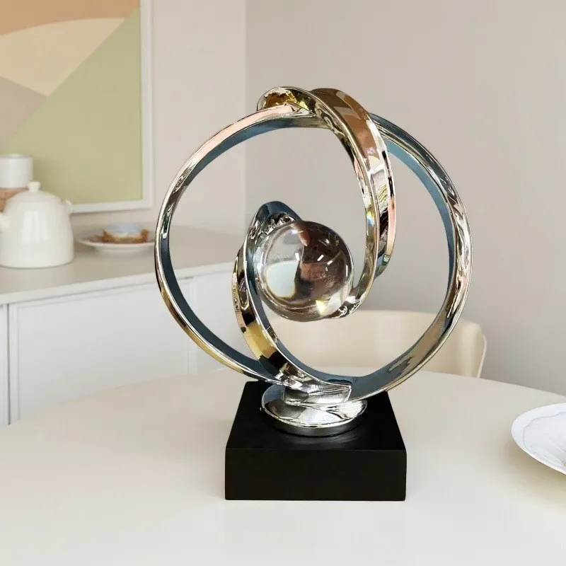 Light luxury, high-end living room art ornaments, high-end sense of feng shui, changing times, display soft decoration