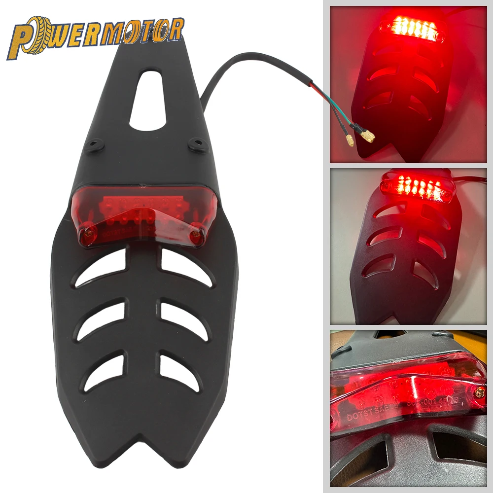 

Motorcycle Tail Light Rear Fender Dirt Bike LED 12V Taillight Brake Stop License Plate Lamp For Supermoto Motocross Enduro