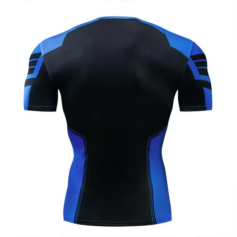 Kompressions-T-Shirts Sportbekleidung Gym Rash Guard Boxtraining Sport-Oberteile 3D Nightwing Herren T-Shirt Lauf-Schnelltrocknende Shirts für Männer – Detail 4