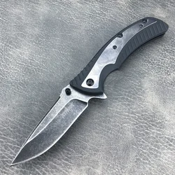 KS 1312 Scrip Pocket Folding Knife 8Cr13Mov Sharp Blade Nylon Fiber Inlay 420 Steel Handle Practical Outdoor Hunting Rescue Tool