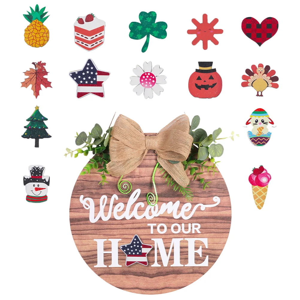 

Wooden Wreath Decoration Door Pendant Hanging Outdoor Durability Premium Material Exquisite Production Attention Door