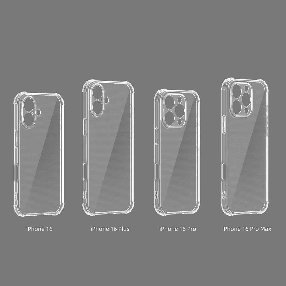 Fallschutz Airbag Soft Case für iPhone 16 Pro Max Funda iPhone 16 iPhone 16 Plus stoßfeste klare transparente Abdeckung Hüllen – Detail 4