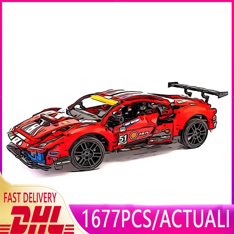 

Hot High-Tech Series 488 GTE'AF Super Racing Car Model 42125 Building Blocks Bricks MOC DIY Christmas Toys Kids Birthday Gifts