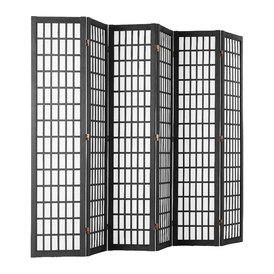 6 Panel Japanese Room Divider Folding Privacy Screen Indoor Portable Partition Dividers and Decoration Screens for Room Separat