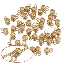 20 pezzi di perline con tappo in acciaio inossidabile per orecchini collana braccialetto creazione di gioielli fai da te oro Bail Bead Hanger Rings trucco in gomma