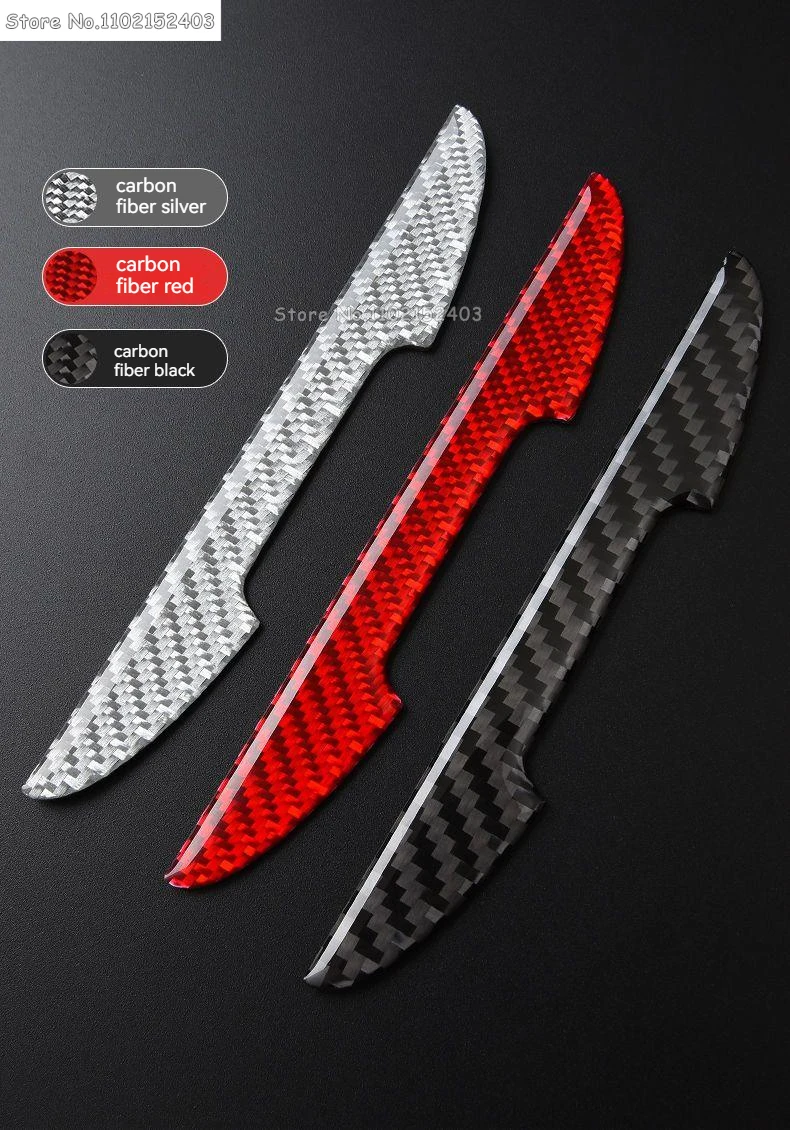 4PCS Car Door Edge Anti-collision Protector Bar Stickers Carbon Fiber Protective Tape Body Anti-scratch Stick Decorative