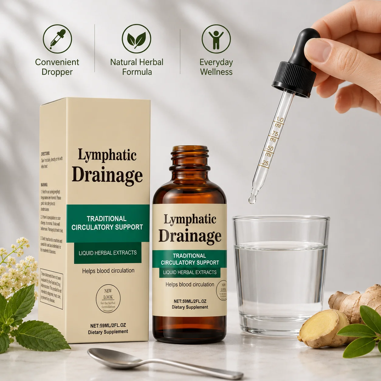 Herbal Wellness Formula - Капли для поддержки лимфы. Травяная жидкая