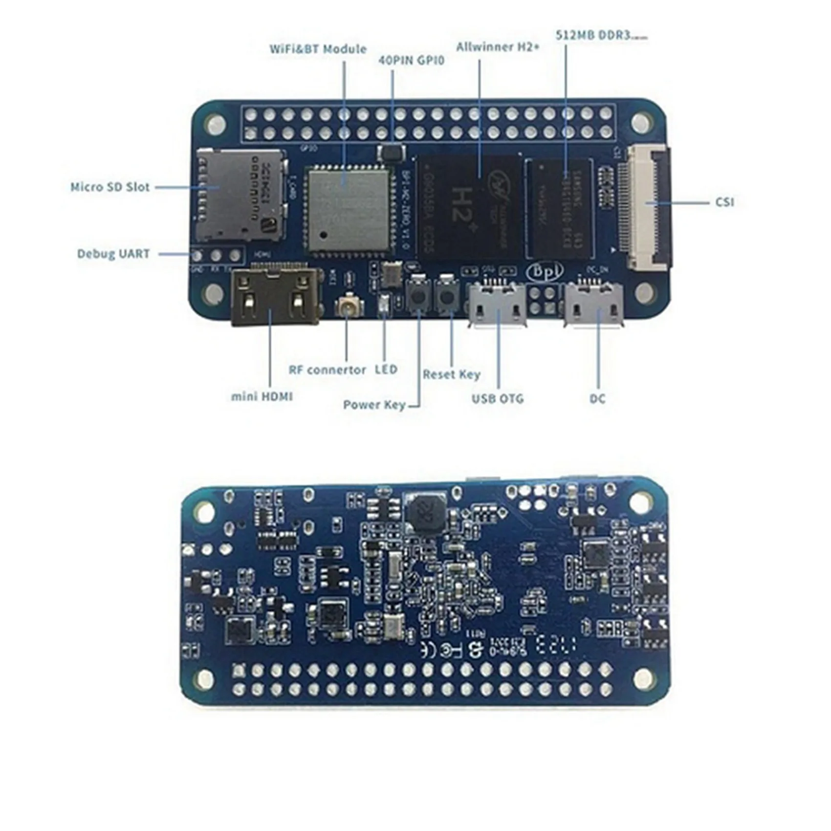 

T82C Hot Sale-5X New For Banana Pi M2 Zero Allwinner H3 CPU Open Source SBC Hardware Platform 1080P HD Video Output