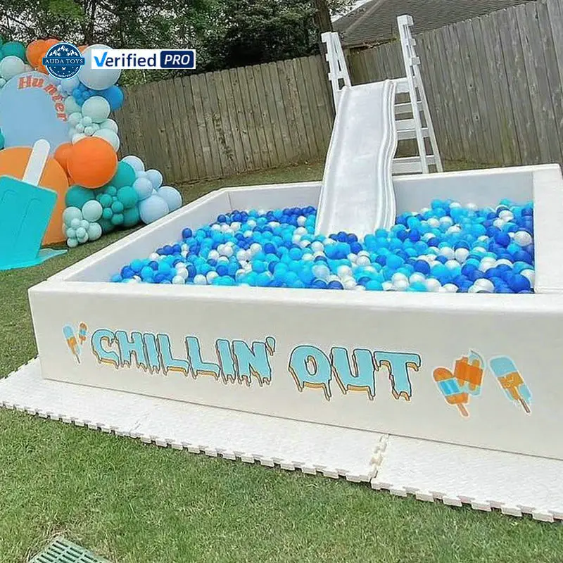 Large Indoor/Outdoor Ball Pit Slide for School Events Popular White Clear Ball Pit XL Rental Soft Play Ball Pits Party Event