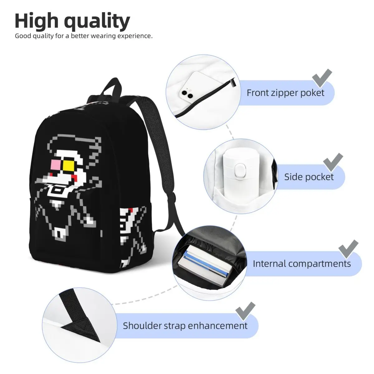 حقيبة ظهر Deltarune Chapter 2 Spamto حقيبة ظهر ذات سعة كبيرة للأولاد والبنات حقيبة كتب مدرسية حقائب كتف للرجال والنساء