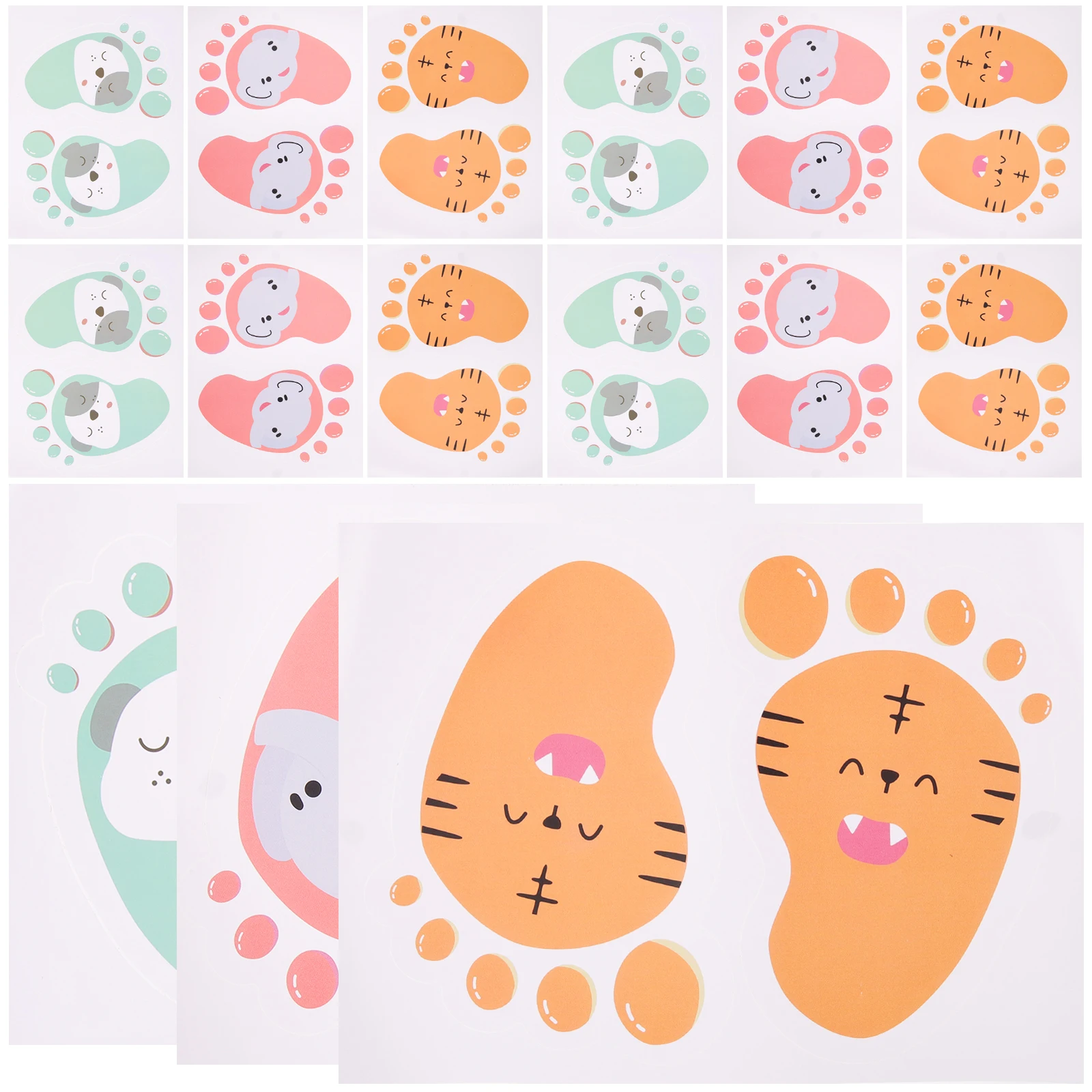 

30 Pairs Floor Footprints Stickers Decal Classroom Decor Preschool for Detachable