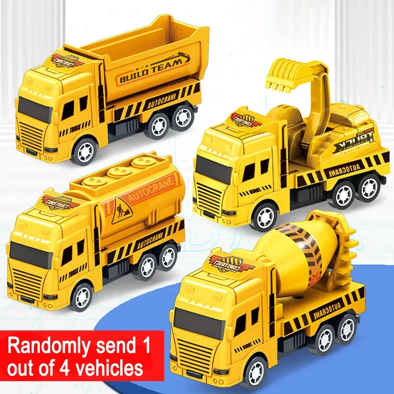 1 Pcs Educational Cars Children Kid Pull Back Toy Warrior Engineering Vehicle Model Four Mini Cars，random