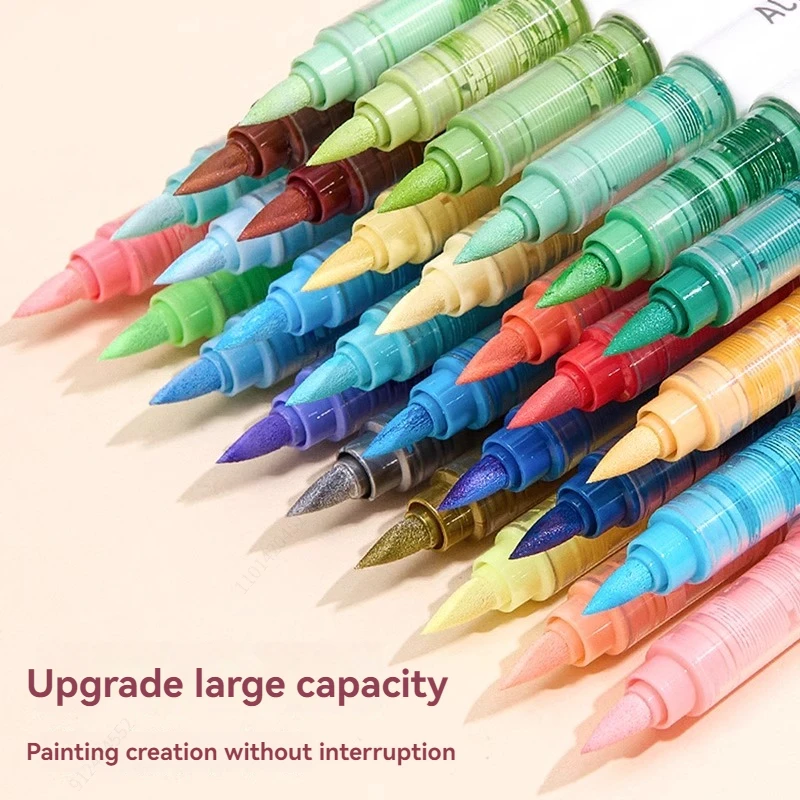 9 stks/doos Mix Kleur Acryl Markers Set Art Rock Schilderen Pennen Kids Gift Graffiti Voor Steen Glas Boek Schoenen DIY Craft Supplies