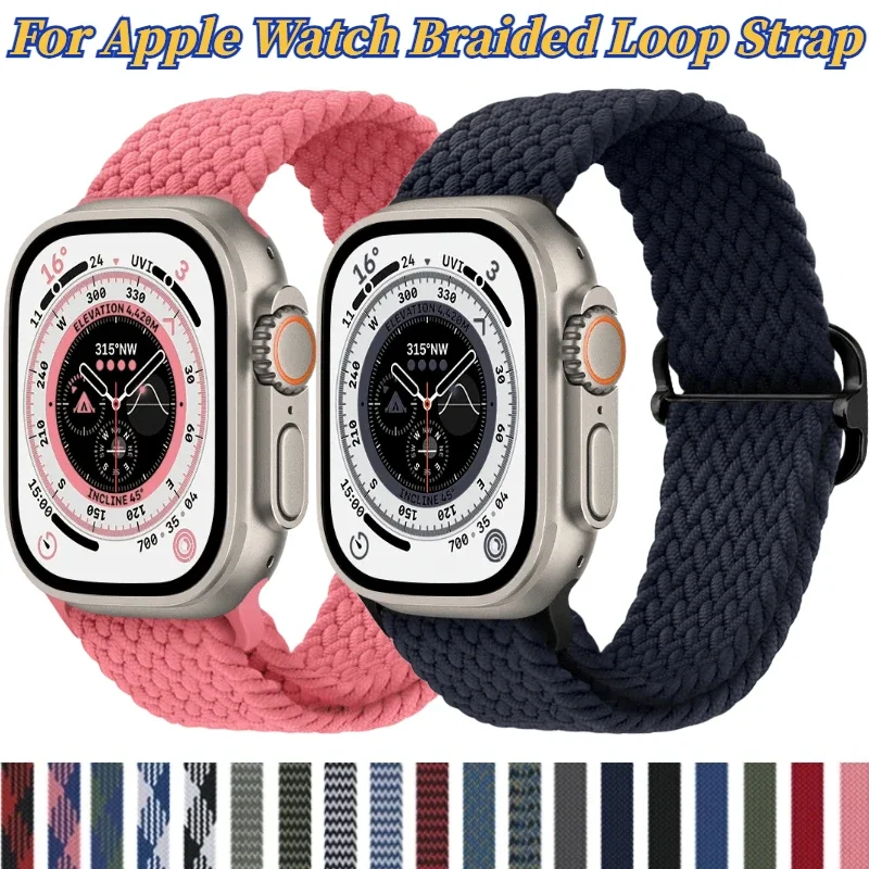 

Мягкий нейлоновый ремешок для Apple Watch Band 10 9 8 7 46 мм 45 мм 41 мм Ultra 49 мм Регулируемый ремешок iWatch 6 5 4 SE2 44 мм 40 мм 42 мм Correa