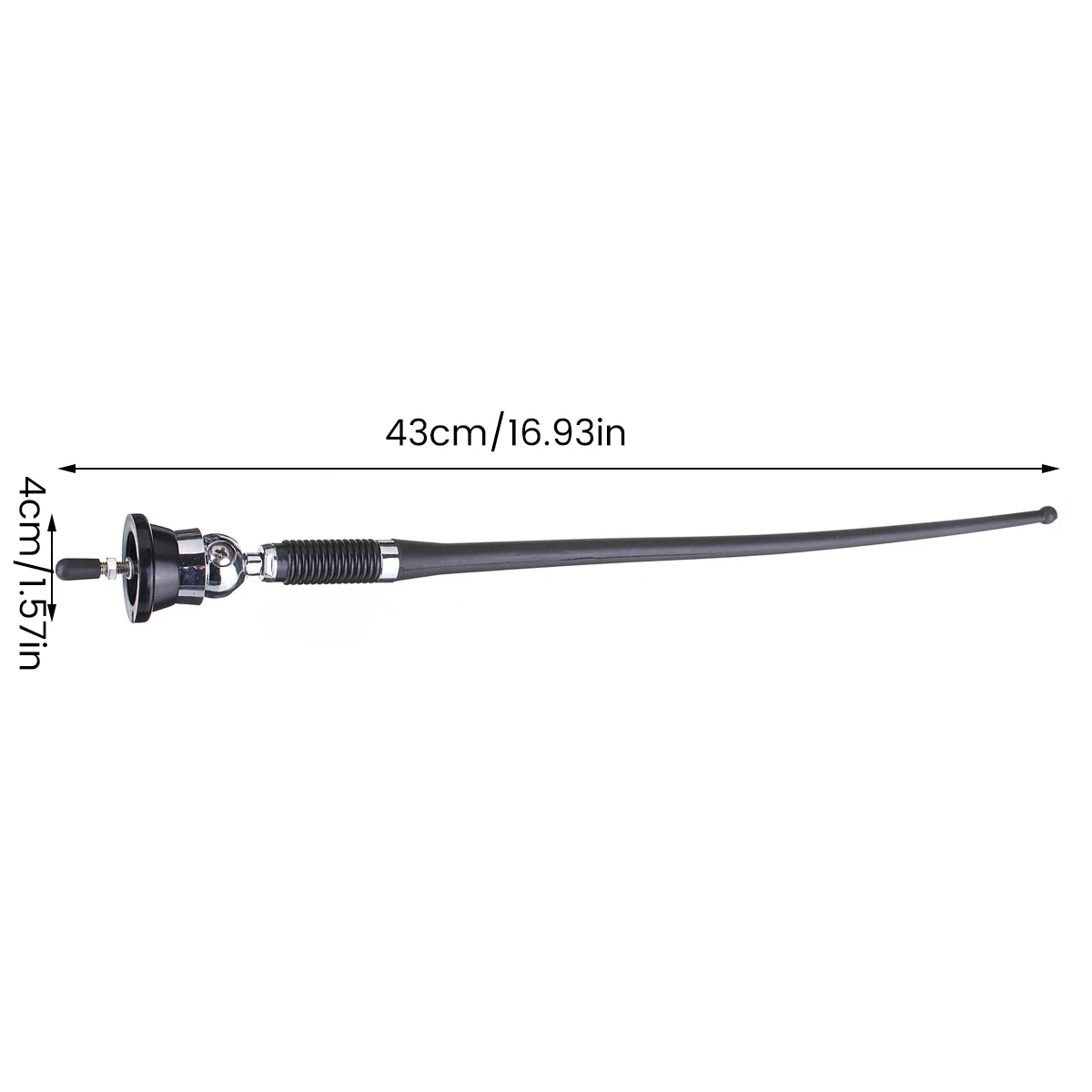 17inch Car Roof Radio Antenna Car Radio Aerial AM-FM Rubber Antenna with 180-degrees Swivel Base and 51