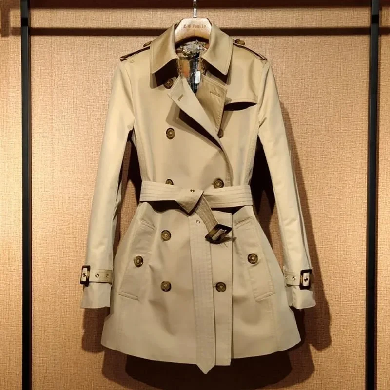 

Maillard High-grade Short Trench Coat Is Shoulder Double Breasted Slim Slim British Style Coat Female Small Temperament Autumn