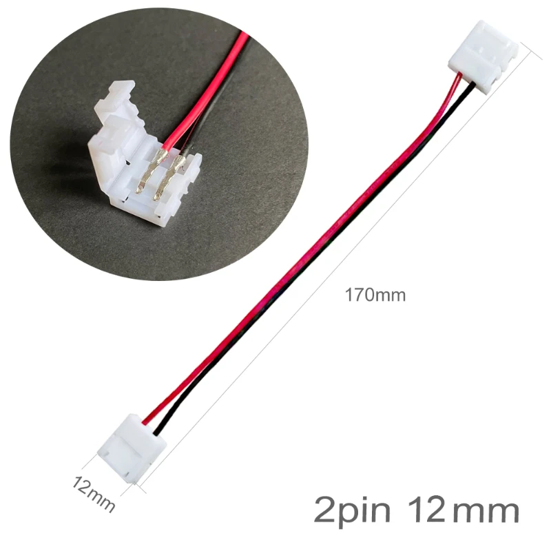 20Pcs LED Strip Connector Double head 2P/3P/4P/5P/6P Pin For 5/8/10/12mm 3528 WS2811 WS2812 5050 RGB RGBW RGBWW LED Strip Light 4